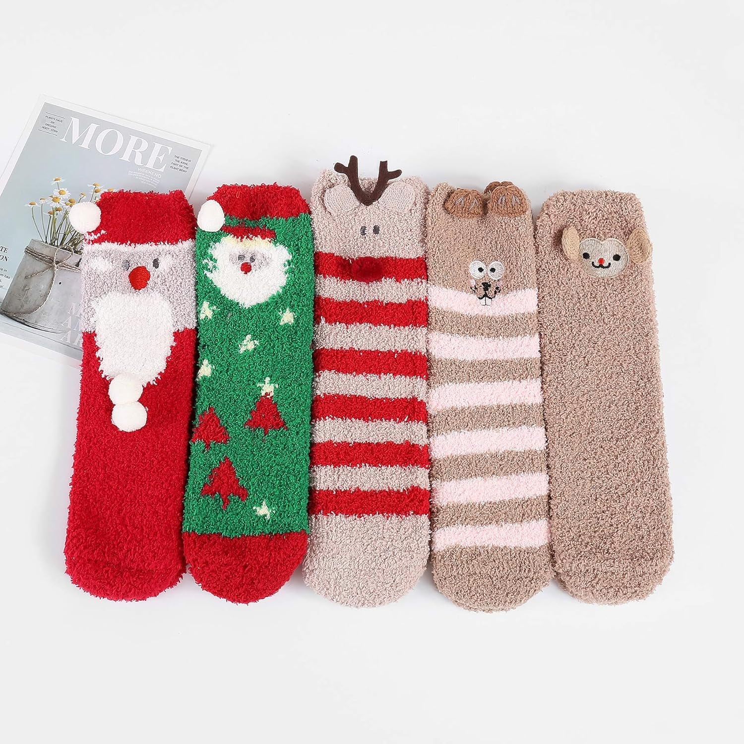 Womens Fuzzy Socks Warm Slipper Socks Winter Fluffy Socks Cozy Fuzzy Socks Athletic Fleece Socks Cute Crew Socks