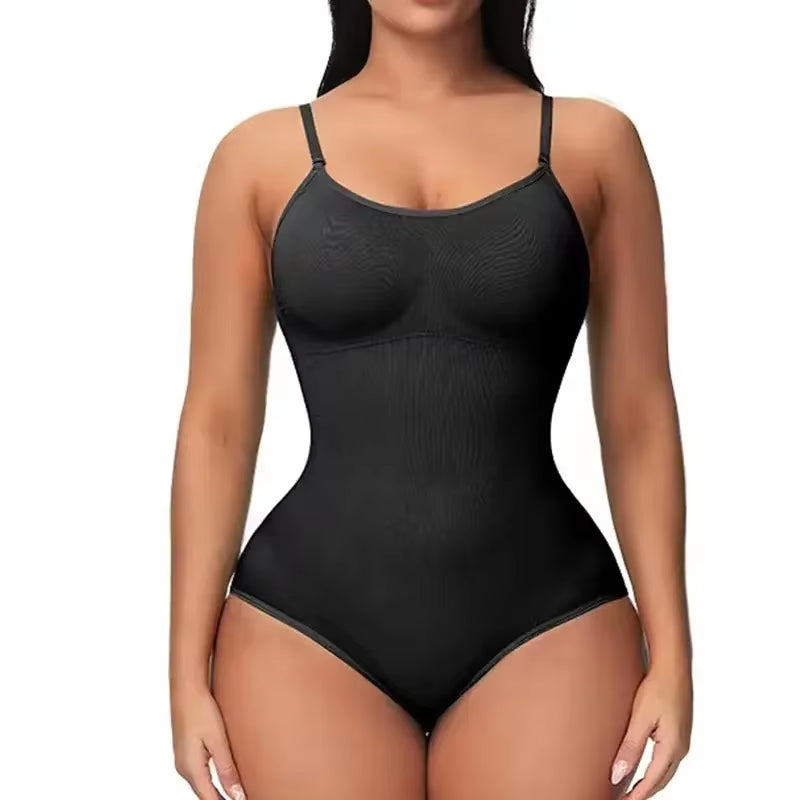 1 Piece Solid Seamless Shaping Shapewear Bodysuit, Tummy Control Butt Lifting Slimmer Body Shaper, Women'S Underwear & Shapewear